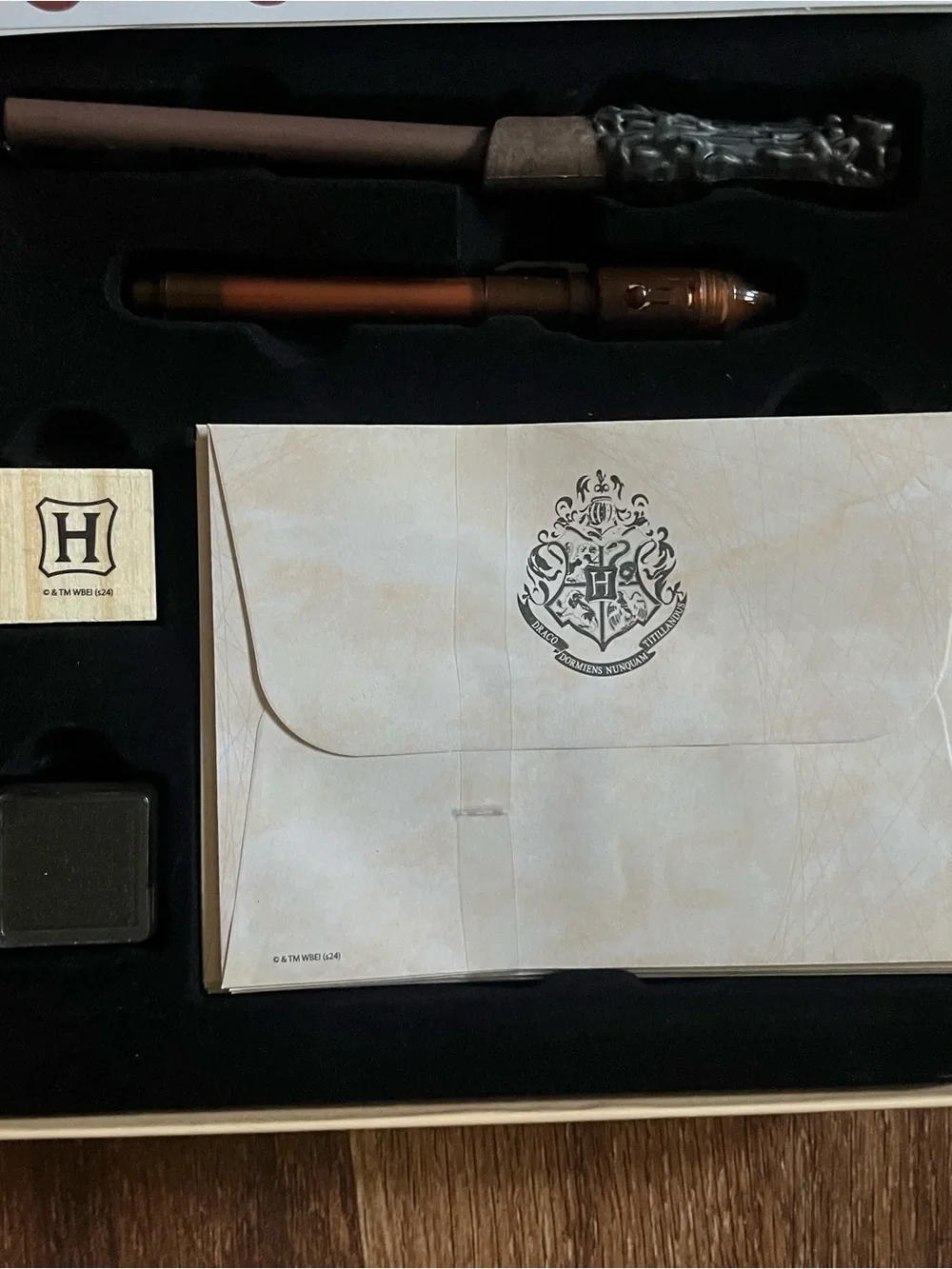 Harry Potter Hogwarts Letter Writing Stationery Set Wand Pen Wax Seal Stamp 2024